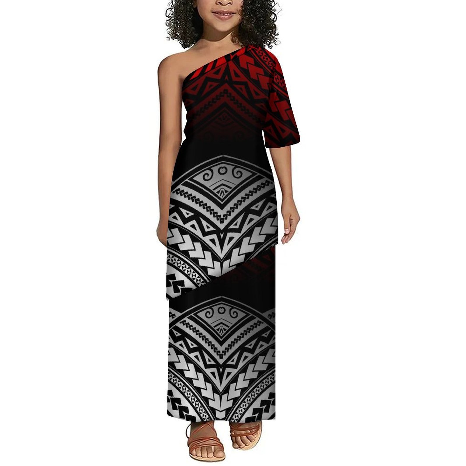 Ethnic Fashion Wear - 子供のための伝統的な部族のエスニックスタイルのカスタムドレス、ロングスカート、ポリネシアのファッション、女の子の服、新しいデザイン