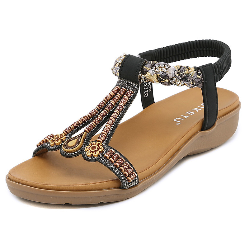 2025 夏の新多用途ファッショントレンド女性のサンダル弾性 - Ethnic Fashion Trends 2025 のレビューと価格