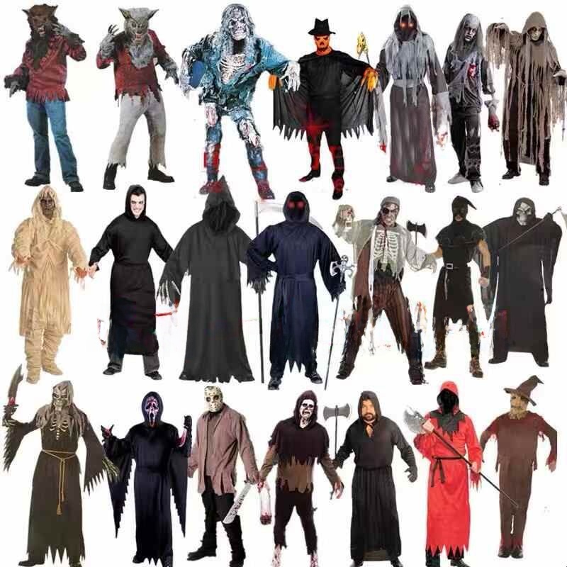 大人用ハロウィンコスプレゾンビ死神コスチューム 中国風ステー - Ethnic Fashion Wear のレビューと価格