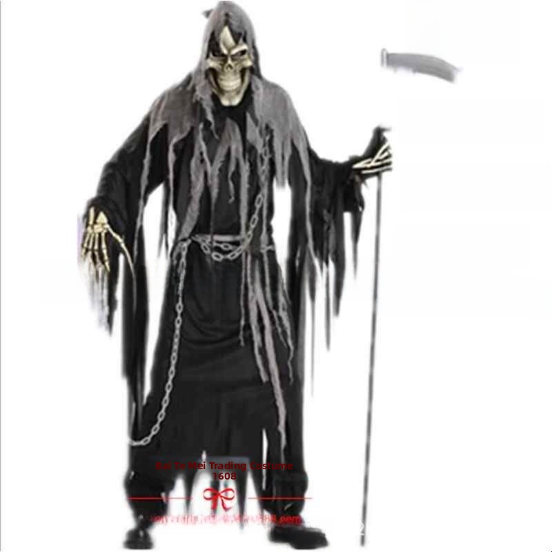 大人用ハロウィンコスプレゾンビ死神コスチューム 中国風ステー - Ethnic Fashion Wear のレビューと価格
