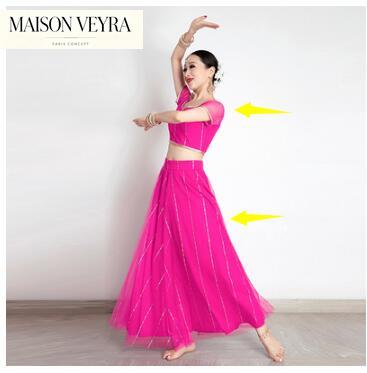 インド女性用サリー刺繍ジョーゼットラインストーンステージダン - Saree Georgette Women のレビューと価格