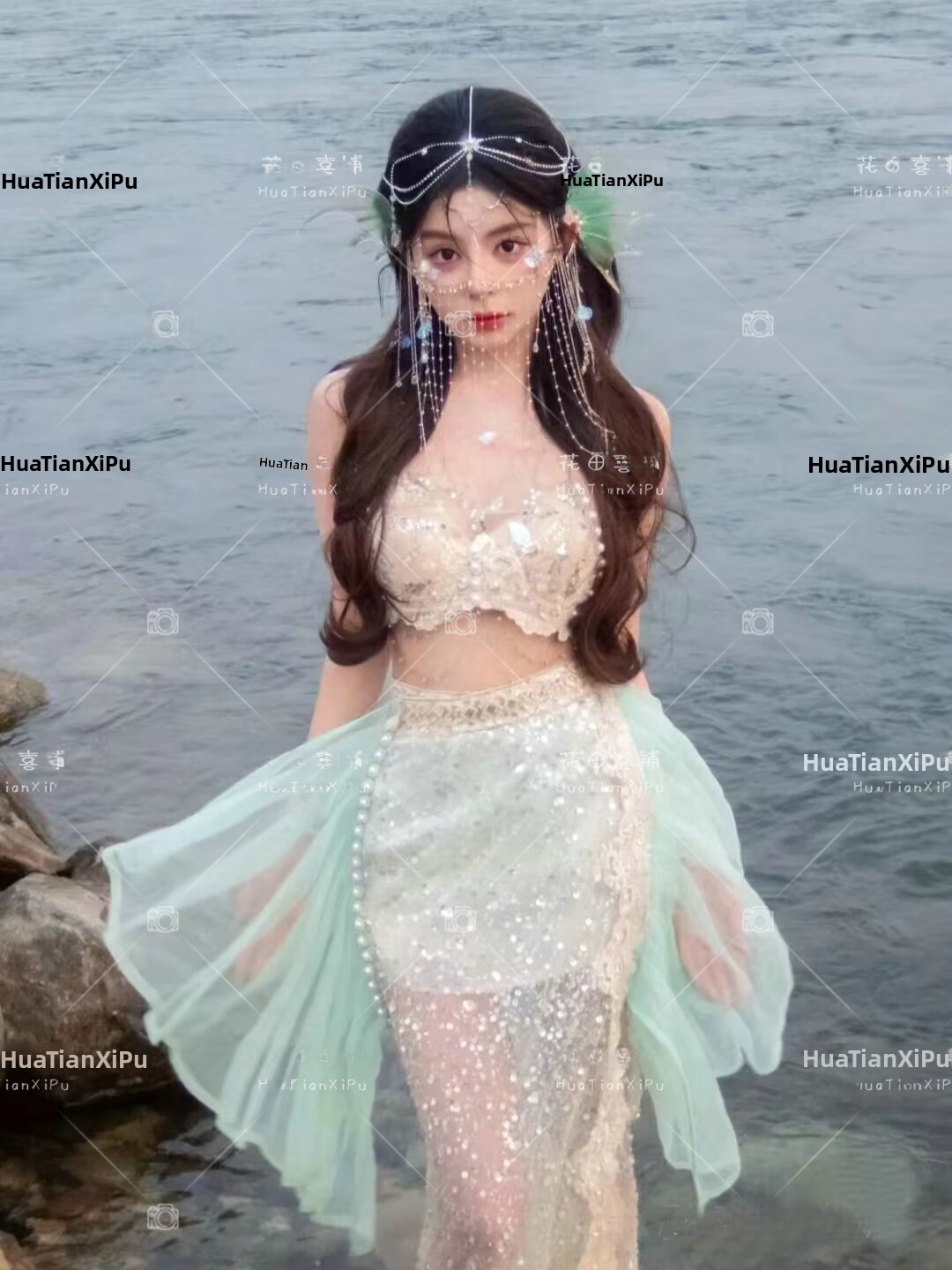 人魚姫2026新作ヘビーワーク高精細3Dコスチュームおしゃれ - Ethnic Fashion Definition のレビューと価格