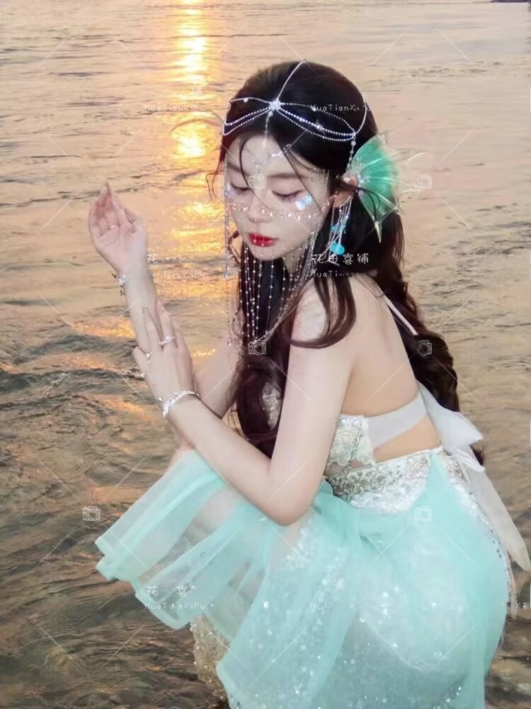人魚姫2026新作ヘビーワーク高精細3Dコスチュームおしゃれ - Ethnic Fashion Definition のレビューと価格